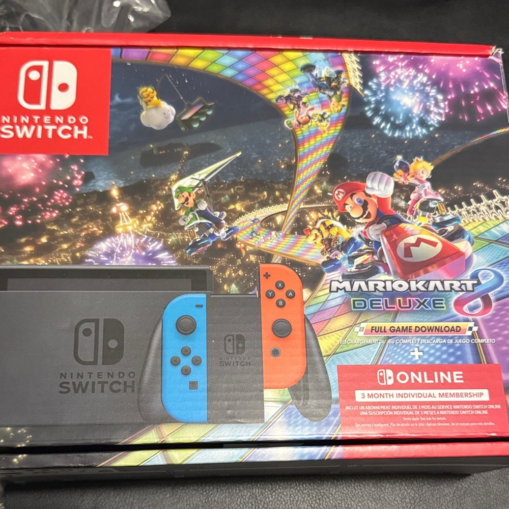 Nintendo Switch Console with Blue and Red Joy-Con bundle w/h games&controllers